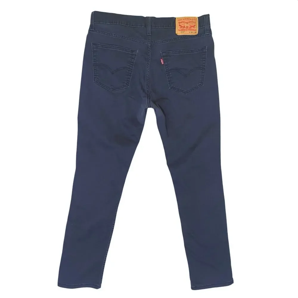 Levi's 511 Men 34X32 Slim All Seasons Tech Pant Blue Stretch Lightweight